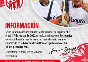 IVSS: Hoy pagan el retroactivo de la pensión
