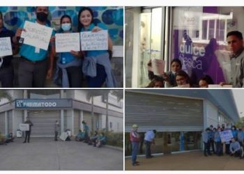 Trabajadores de FARMATODO protestan a nivel nacional por mejor sueldo