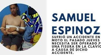 SERVICIO PÚBLICO: Samuel Espinoza tuvo un accidente en moto y necesita de tu ayuda