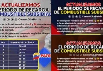 CARNET DE LA PATRIA: Conoce las fechas para recargar combustible