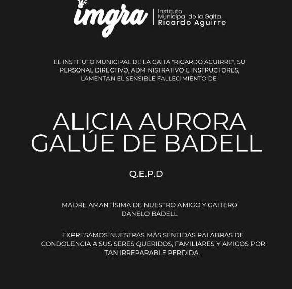 OBITUARIO: Muere ALICIA DE BADELL