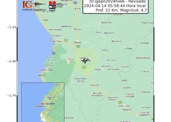 Terremoto de magnitud 4,7 en zona costera de Ecuador